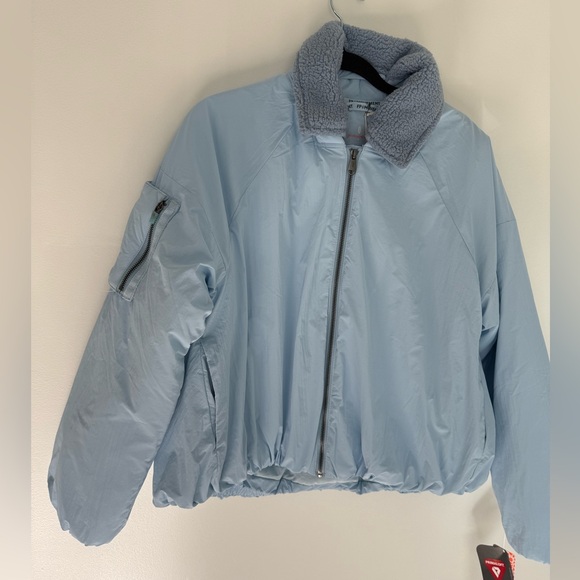 NWT Free People Blue Puffer Bomber Outpost Jacket size small - Picture 7 of 9